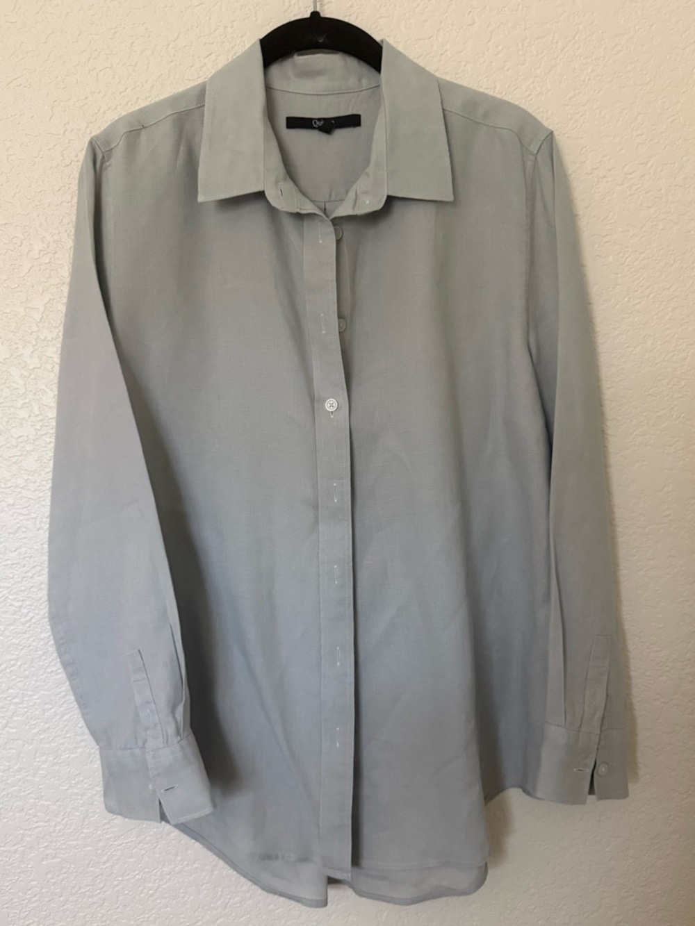 QUINCE Light Gray Button-Up linen Shirt size medium